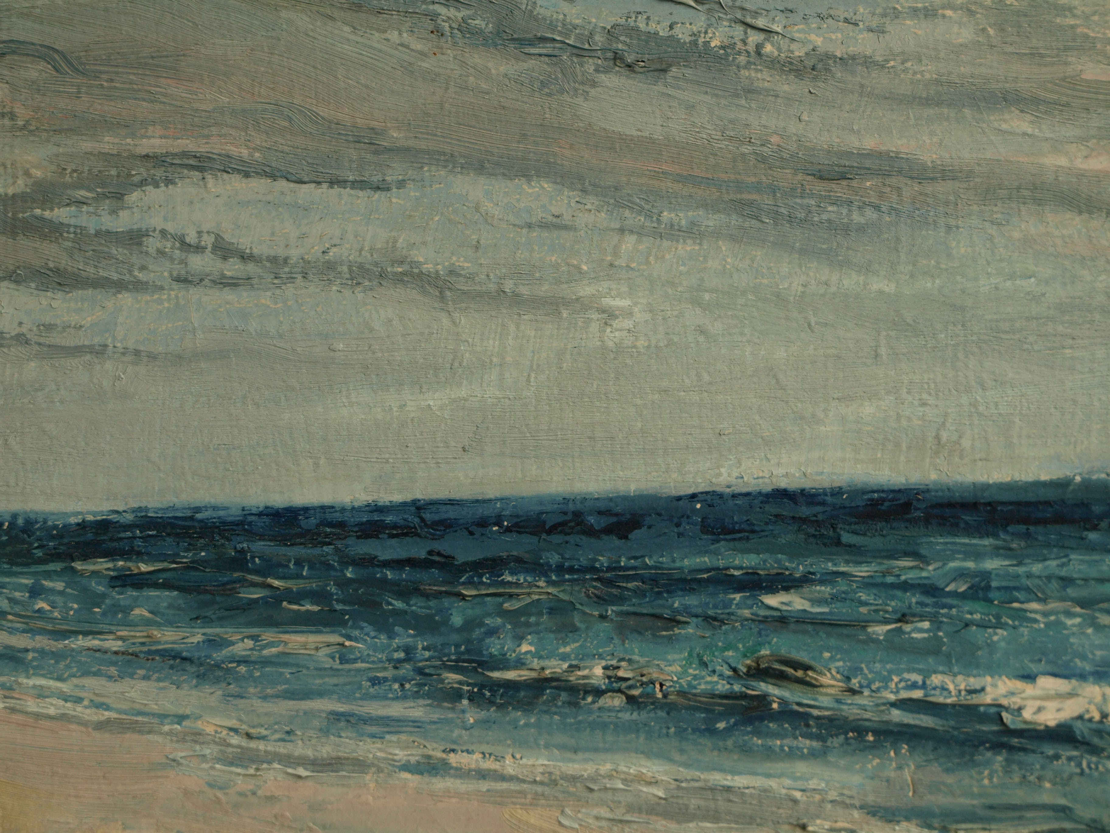 Niet of onleesbaar gesigneerd - Olieverf op paneel , Aan de kust – gesigneerd & ingelijst – 1972 kopen? Bied vanaf 1!