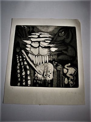 Jan Cox - Prominent Graficus - 1963 - Grote Ets "Puzzles" potloodgesignd -Kleine oplage!! kopen? Bied vanaf 40!