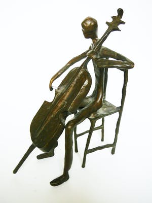 Brons (Onbekend) - De Cellist -brons gepatineerd- kopen? Bied vanaf 40!