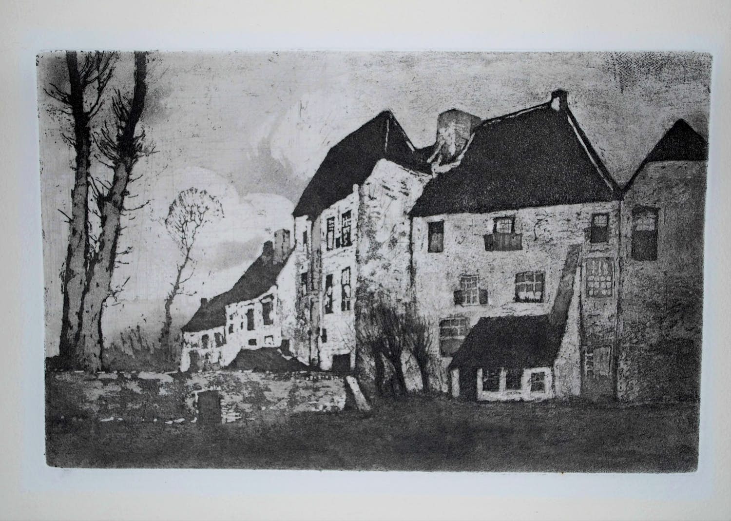 Eugene Lucker - ets aquatint, mogelijk Nijmegen verkocht voor € 35!