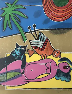 Corneille - Au Soleil avec Oiseau et chat kopen? Bied vanaf 365!