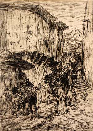 Marius Bauer - Ets: marktdag verkocht voor € 99!