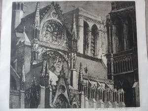 Riekje Offerhaus - Ets/aquatint. Kathedraal. kopen? Bied vanaf 20!
