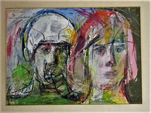 Willem Snitker - vroeg 1968 express Pastel uit zijn Bleeker Galerie Haarlem - gesign met opdracht kopen? Bied vanaf 1!