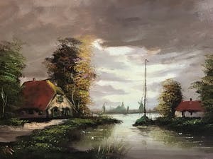 Niet of onleesbaar gesigneerd - Voor anker. kopen? Bied vanaf 1!