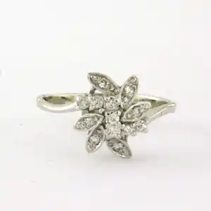 14k witgouden ring met briljant geslepen diamant tot. 0.15ct - ringmaat 16.5(52) kaufen? Bieten Sie von 250!