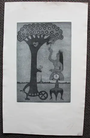 Willem Westbroek - 2 etsen op 1 blad: "voor Joop" - 1971 kopen? Bied vanaf 39!