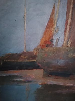 Edgard Farasyn - 'Zeilboten op het strand' kopen? Bied vanaf 495!