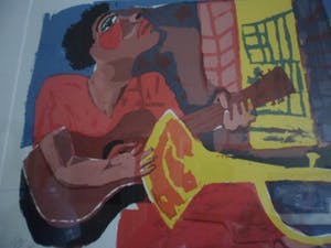 John Lie a Fo - Zeefdruk. Titel, "Blues" . kopen? Bied vanaf 35!