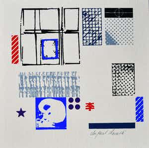 Christiaan Paul Damste - # ZEEFDRUK, Zonder titel # ca. 1983, gesigneerd, mint verkocht voor € 35!