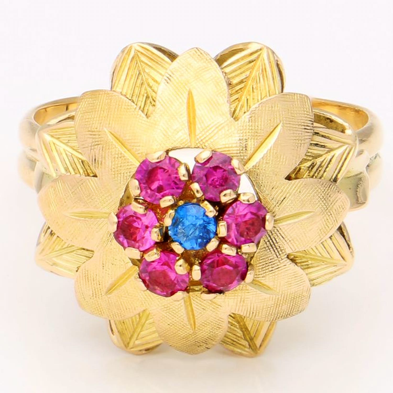 18 karaat Goud - Ring - 0.22 ct Robijn - Saffier kopen? Bied vanaf 325!