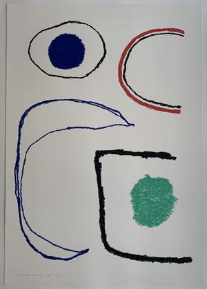 Harrie Gerritz - kleurenzeefdruk - 'Rode maan' - 1992 (Zeer groot blad, kleine oplage!) kopen? Bied vanaf 80!