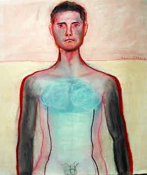 Hans Abbing - zeer grote krijttekening - 1995 verkocht voor € 325!