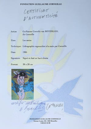 Corneille - Handbeschilderde litho: Les Amies (1985) - Nieuw ingelijst kopen? Bied vanaf 950!