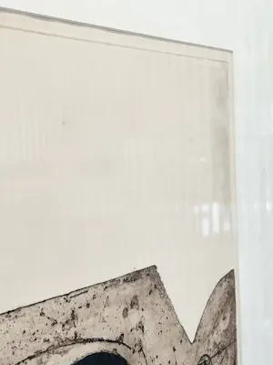 Cees Kortlang - Ets, Abstracte voorstelling in Blauw "Cold Blue" - Ingelijst 2/10 kopen? Bied vanaf 75!