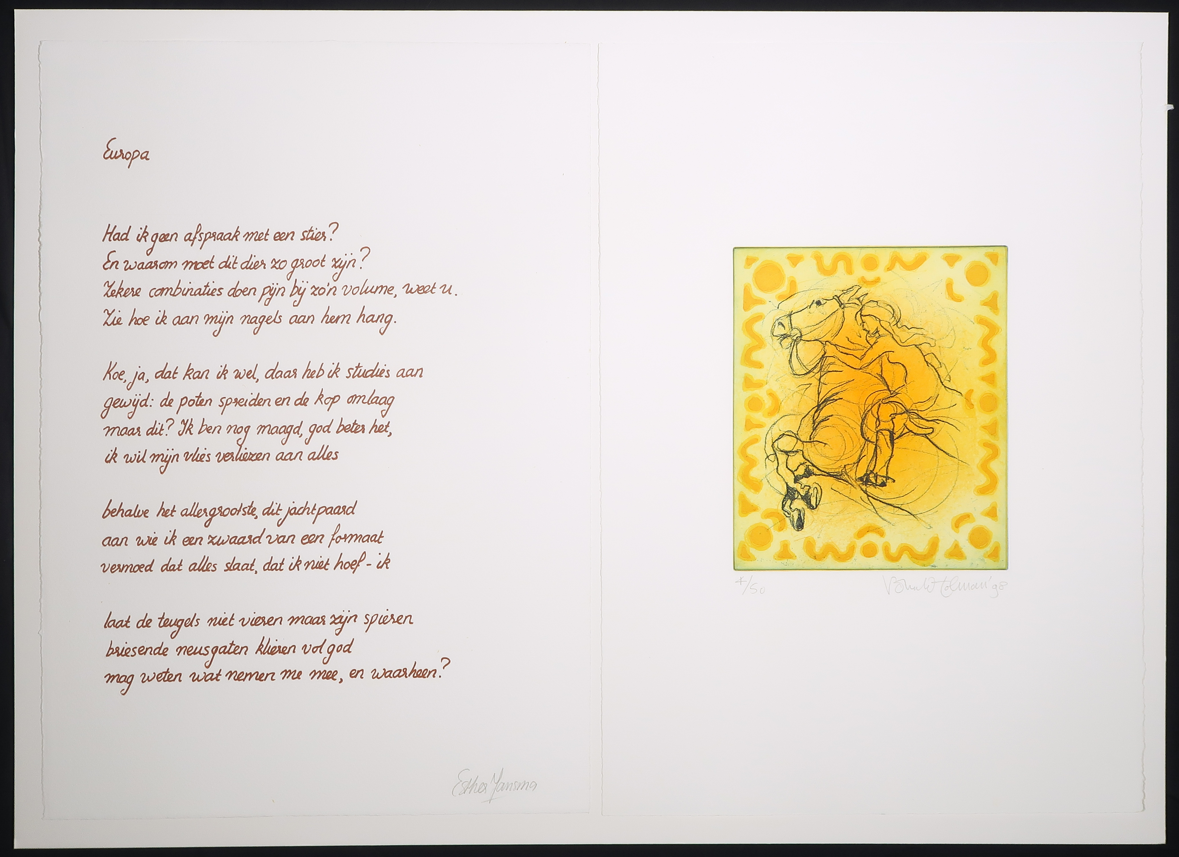 Ronald Tolman - Grafiek Nu & Poëzie - Ets en aquatint + gedicht van Esther Jansma kopen? Bied vanaf 35!