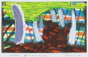 Arhan Gunermengi - Gemengde techniek op papier, Abstracte compositie kopen? Bied vanaf 1!