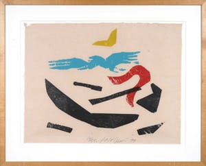 Carel Visser - Houtsnede, Z.T. Vogel - Ingelijst kopen? Bied vanaf 120!