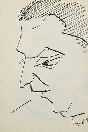 Siep van den Berg - Lot van drie pentekeningen, Portretten - Ingelijst kopen? Bied vanaf 100!