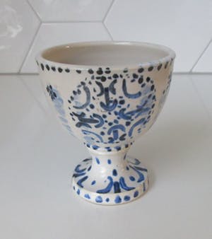 Sjoerd Jonkers - Twee Studio Keramische blauw witte bokalen kopen? Bied vanaf 30!