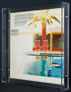David Hockney - Gesigneerd : Record “Castelnuovo-Tedesco - Guitar Concerto No. 2” in plexi case kopen? Bied vanaf 1190!