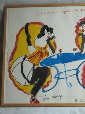 Anton Heyboer - Ingelijst & groot , Pastel & acryl, Can Can danseressen in Parijs kopen? Bied vanaf 300!