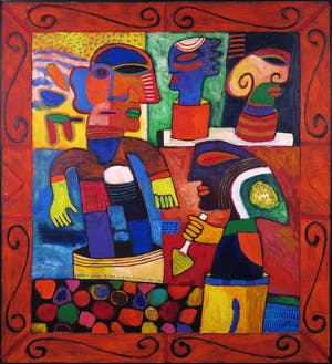 Clemens Briels - Acryl en collage op doek, A can of Italians (Groot) kopen? Bied vanaf 1000!