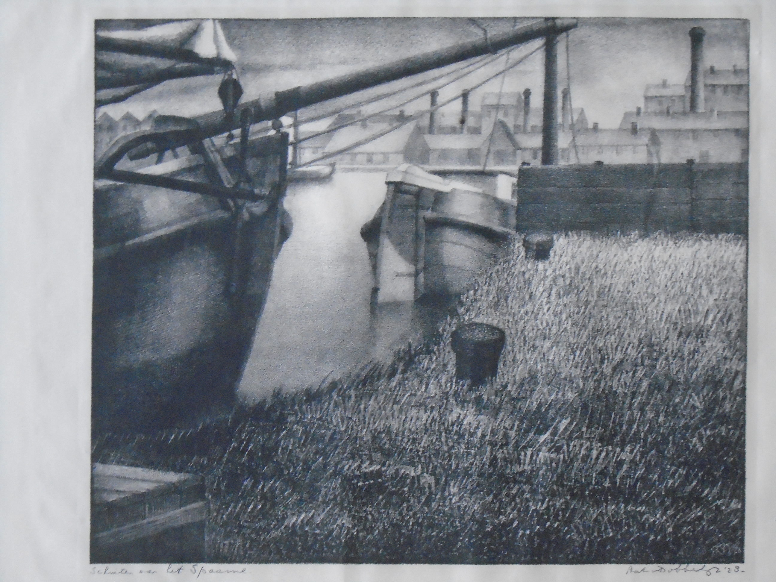 Aart van Dobbenburgh - Schuiten aan het Spaarne verkocht voor € 45!