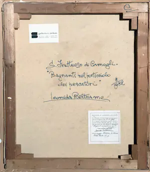 Léonida Beltrame - San Fruttuoso di Camogli - Bagnanti nel porticciolo dei pescatori kopen? Bied vanaf 1450!