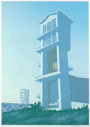 Niet of onleesbaar gesigneerd - Zeefdruk, Algerabrug Capelle aan den IJssel - Ingelijst verkocht voor € 1!