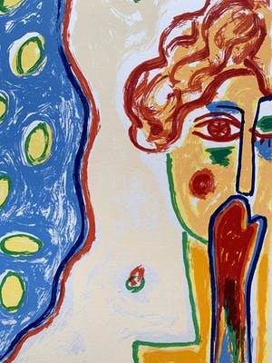 Keimpe Kootstra - Kleurenzeefdruk | 'Het gesprek van de dag III' - 1999 kopen? Bied vanaf 45!