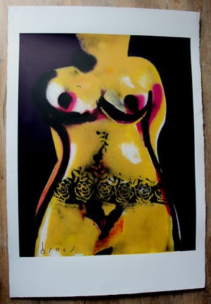 Herman Brood - Grote zeefdruk: Torso kopen? Bied vanaf 395!