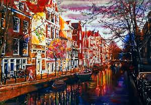 Elena Polyakova - Een gracht in Amsterdam verkocht voor € 65!