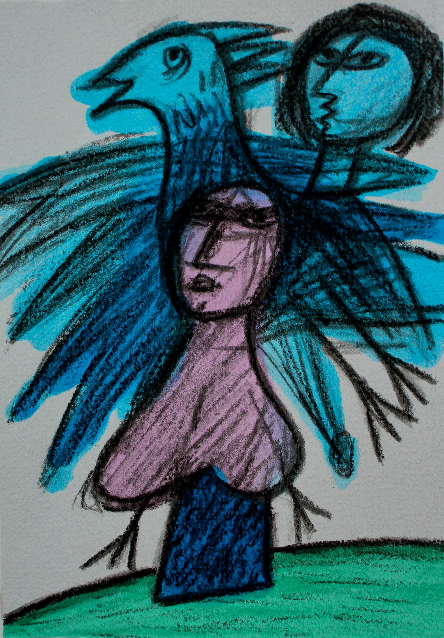 Corneille - Kleurenlitho: l' Esprit de l'oiseau - 1996 verkocht voor € 225!