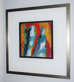 Astrid van der Horst - Ingelijste abstracte gouache - 2006 kopen? Bied vanaf 1!