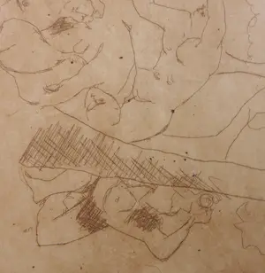 John Lie a Fo - Ets, Bacchanaal - Ingelijst kopen? Bied vanaf 1!