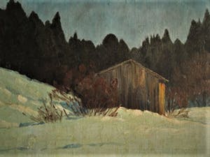 Niet of onleesbaar gesigneerd - omstreeks 1900 geschilderd olieverf "Winters landschap in avondlicht" kopen? Bied vanaf 10!