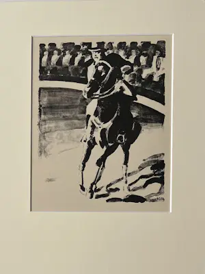 Kees Maks - litho | 'Hoogeschoolrijder' | 1939 kopen? Bied vanaf 50!