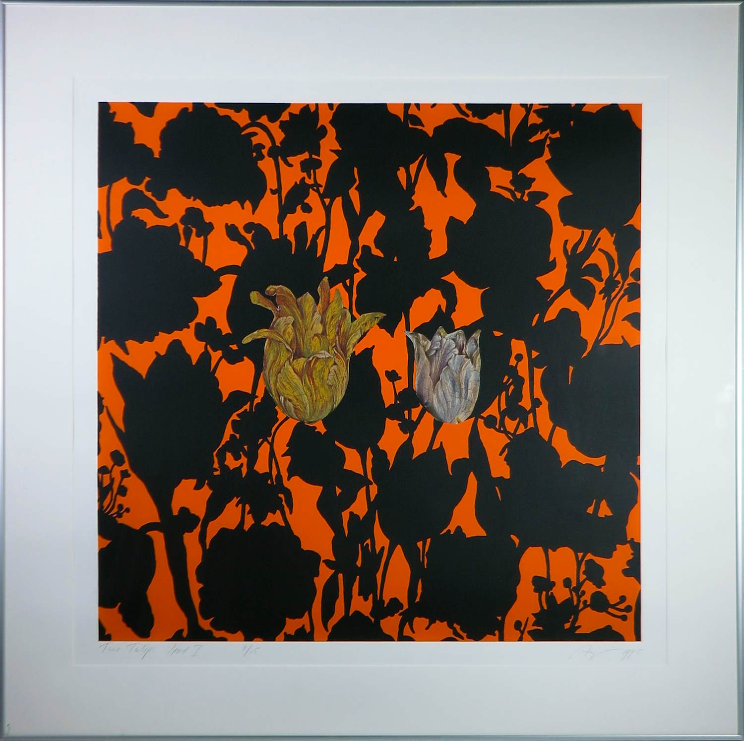 Arjan van Arendonk - Gemengde techniek, Two Tulips - Ingelijst kopen? Bied vanaf 60!