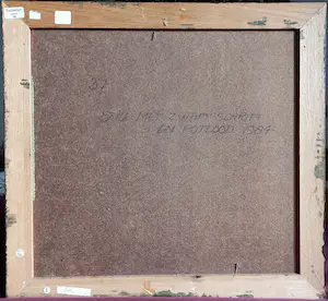 Julien Landa - Stilleven met zwart schrift en potlood, olieverf op paneel (netjes ingelijst) kopen? Bied vanaf 995!