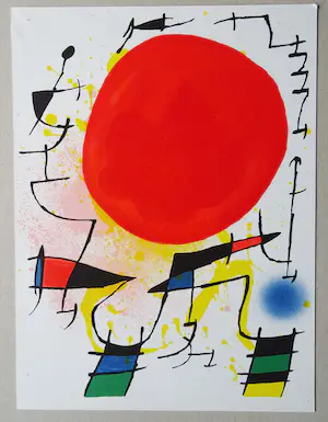 Joan Miro - " LeSoleil Rouge " , Litografia original III 1972 - Mourlot 858 kaufen? Bieten Sie von 139!