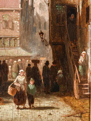 Charles Leickert - Stadsgezicht in de zomer - Ingelijst kopen? Bied vanaf 3950!