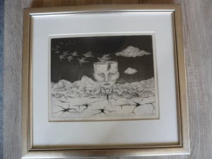 Madeleine Leddy - Ets, Titel, "Vogelvlucht". kopen? Bied vanaf 35!