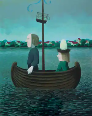 Dolf Zwerver - Ingelijste litho: Liefdesbootje - 1981 (nette lijst!) verkauft für € 225!