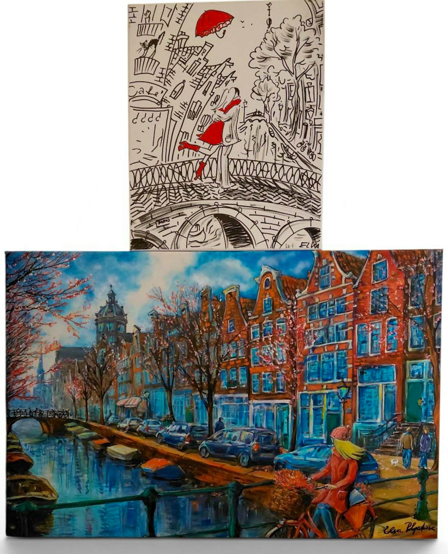 Elva Polyakova - Spring time, Together in Amsterdam : painting's 2 x st. kopen? Bied vanaf 275!