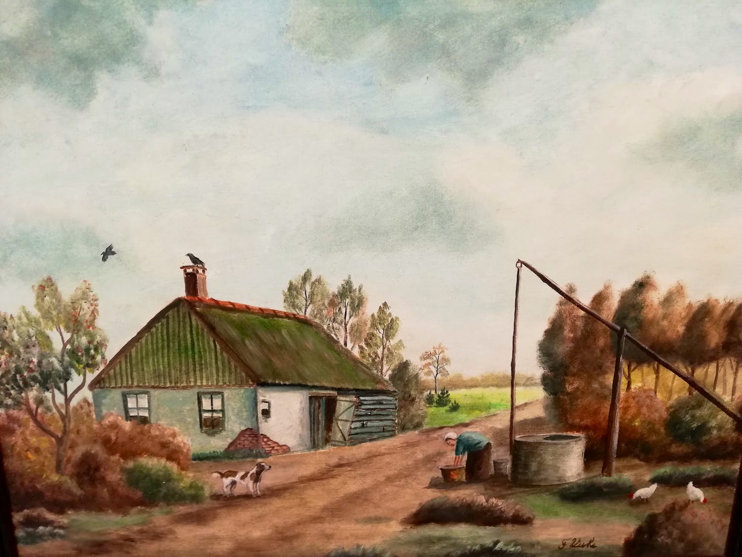 Niet of onleesbaar gesigneerd - Bijzonder fraai landschap gedetailleerd origineel kopen? Bied vanaf 1!