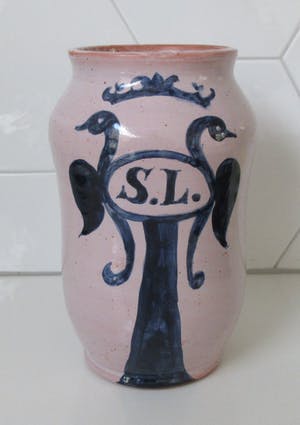 Niet of onleesbaar gesigneerd - Italiaanse majolica blauwe en witte Albarello kopen? Bied vanaf 10!