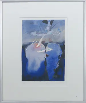 Michel van Overbeeke - Gouache / aquarel, Twee figuren - Ingelijst + druk in oplage van dit werk kaufen? Bieten Sie von 100!