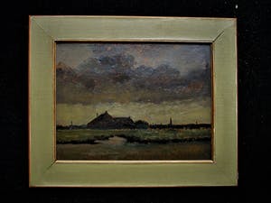 Jan de Boer - Zaans "Tonalist" - olieverf - Herfst Landschap met boerderijen - gesigneerd kopen? Bied vanaf 10!