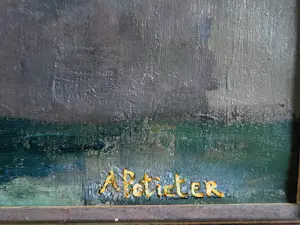 Adam Potgieter - Bloemstuk in koperen pot. kopen? Bied vanaf 125!